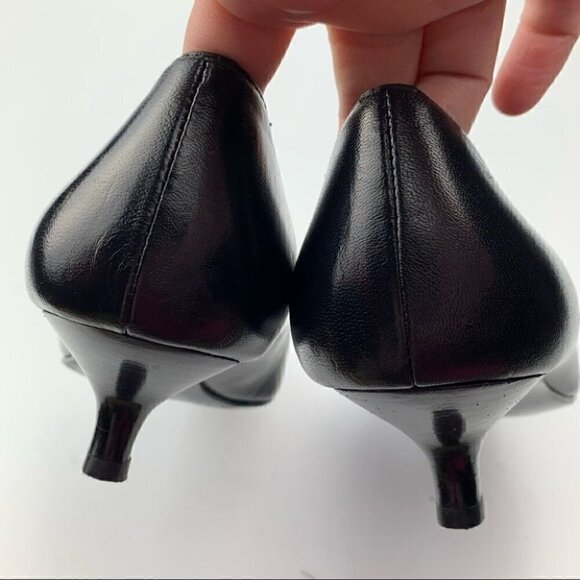 Liz Claiborne flex heels 6.5 Gertie black leather - Picture 7 of 12